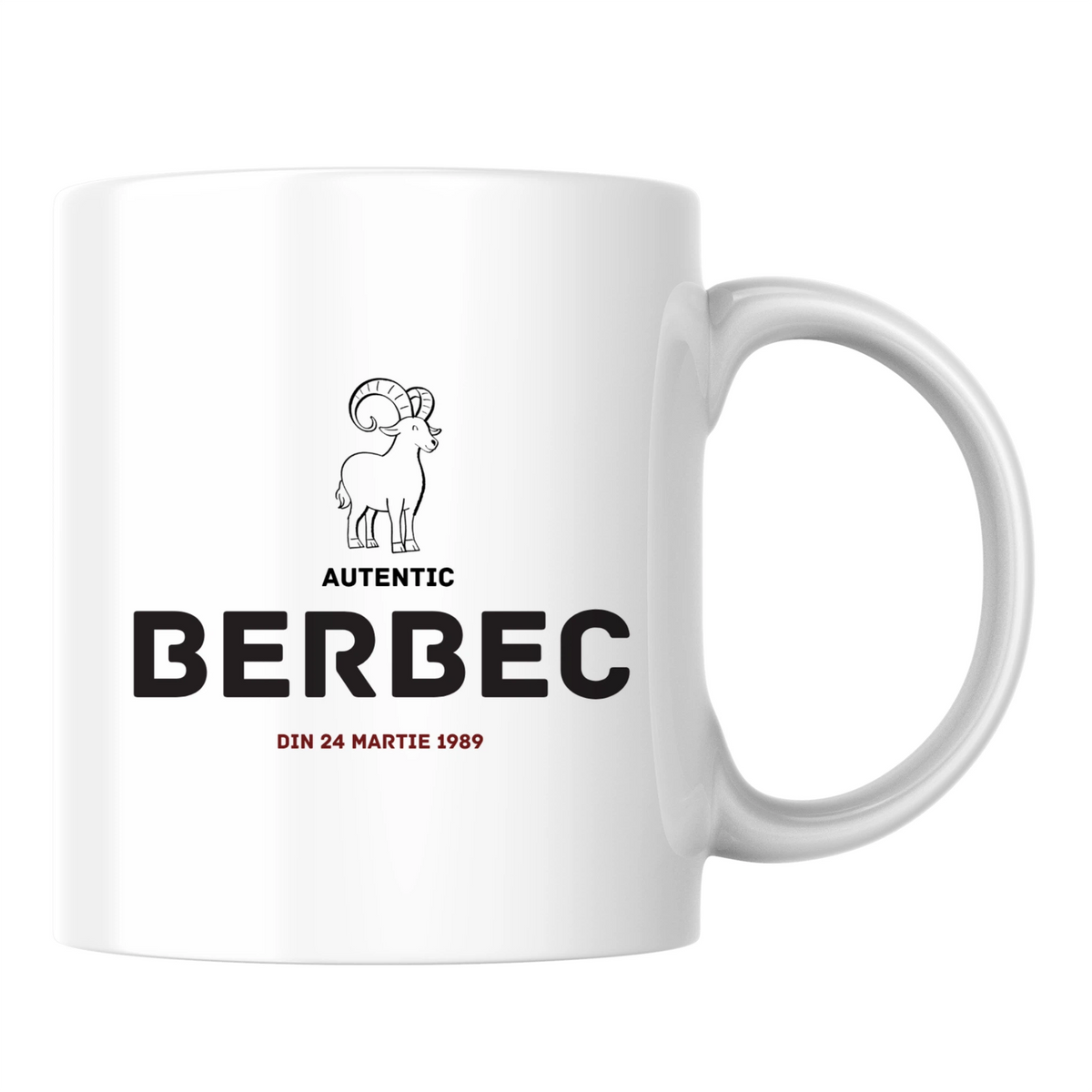 Berbec autentic (personalizată) - Cană albă (o parte)