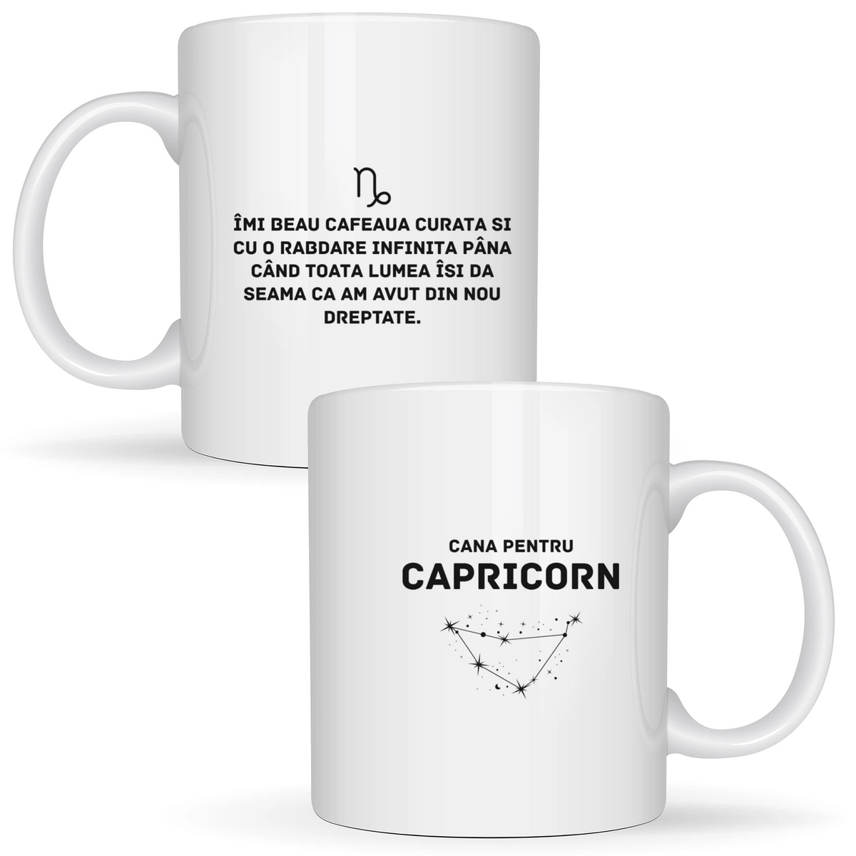 Zodia Capricorn - Cană albă (ambele parti)