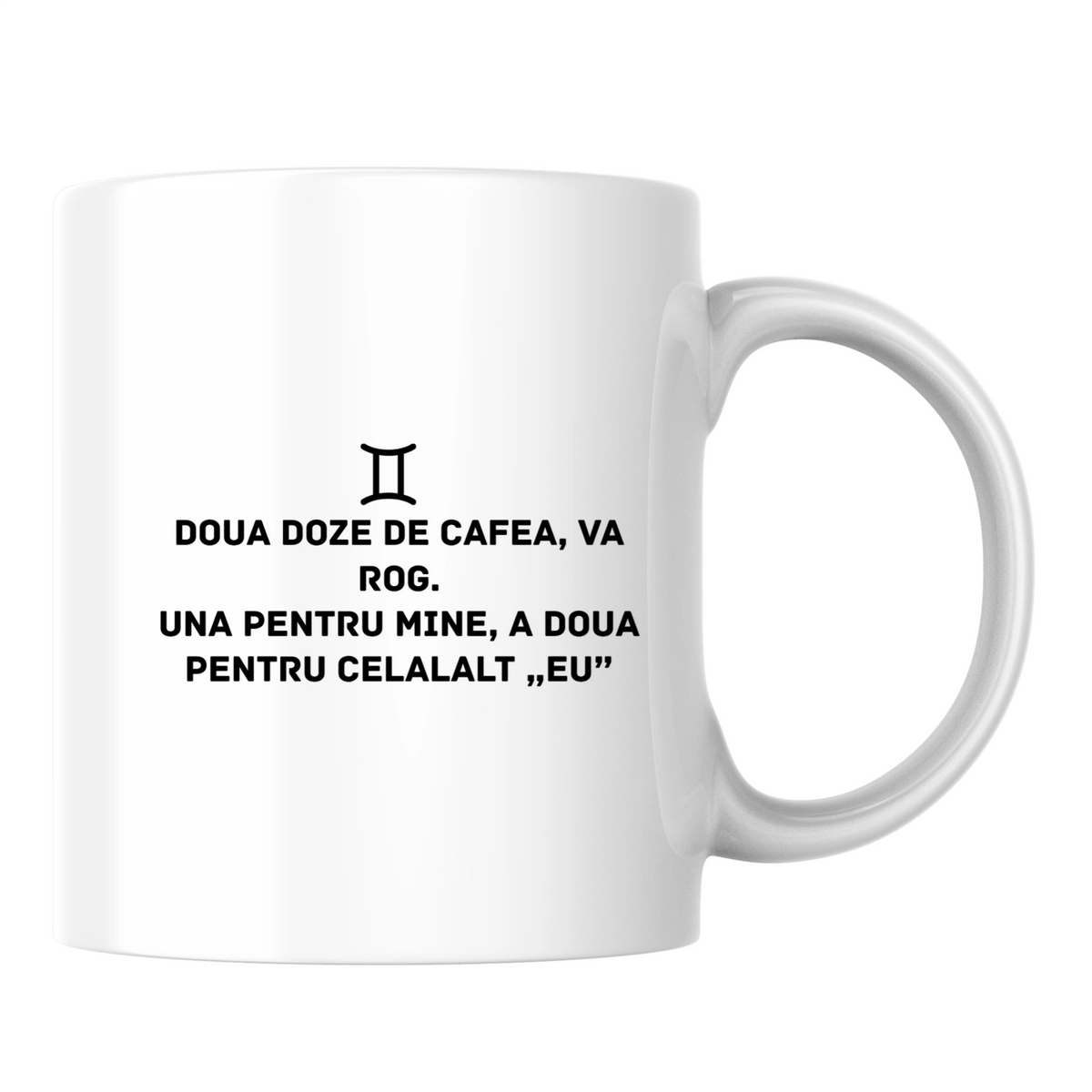 Zodia Gemeni - Cană albă (o parte)