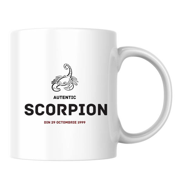 Scorpion autentic (personalizată) - Cană albă (o parte)