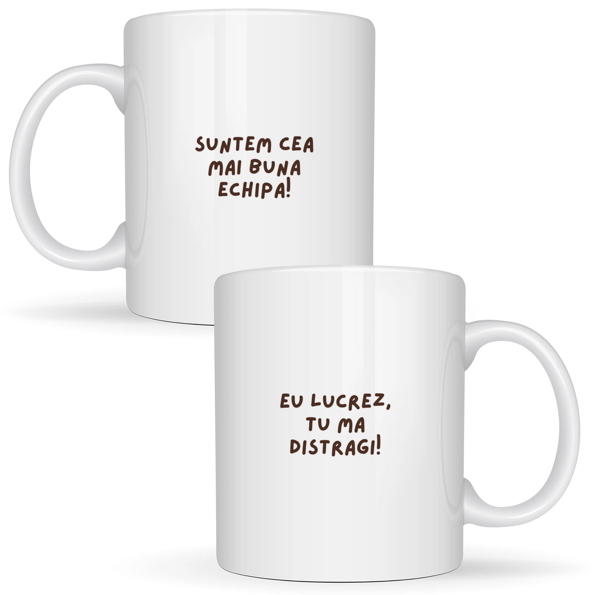 Suntem cea mai bună echipă! - Cană albă (ambele parti)