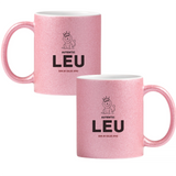 Leu autentic (personalizată) Cană cu Glitter 350ml - Roz